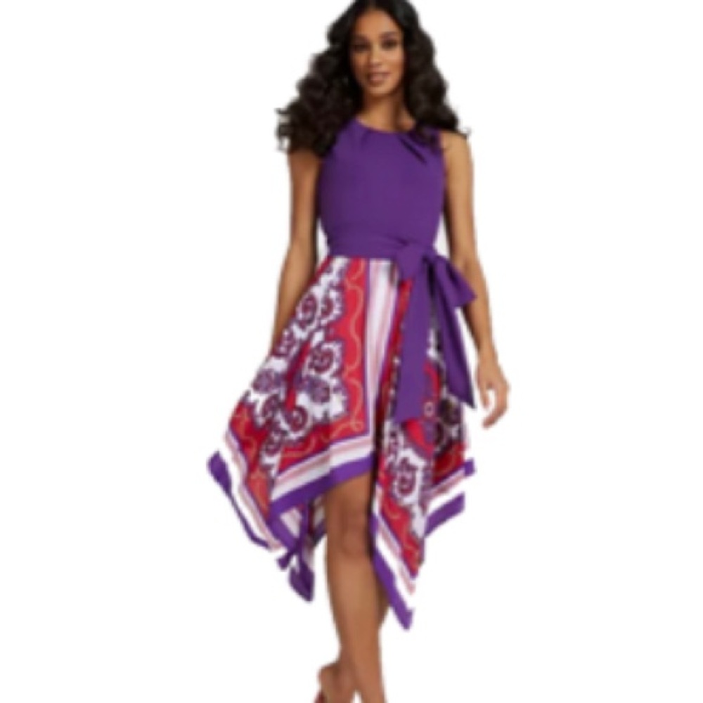 New York & Company Purple Asymmetrical Dress NWOT